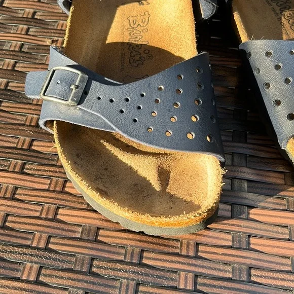 Birkenstock Birkies Navy Blue Sandals - Picture 11 of 16